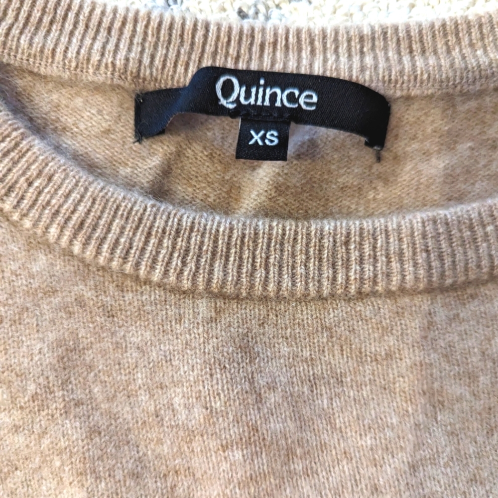 NWOT quince xs camel maternity sweater